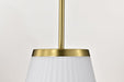 Pendant Nuvo 60-8728 Royale - Large Pendant - Burnished Brass Finish - Ribbed White Glass Nuvo