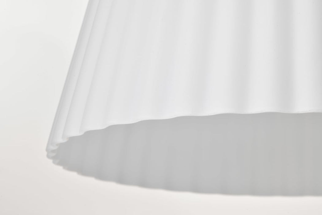 Pendant Nuvo 60-8728 Royale - Large Pendant - Burnished Brass Finish - Ribbed White Glass Nuvo