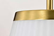 Pendant Nuvo 60-8728 Royale - Large Pendant - Burnished Brass Finish - Ribbed White Glass Nuvo