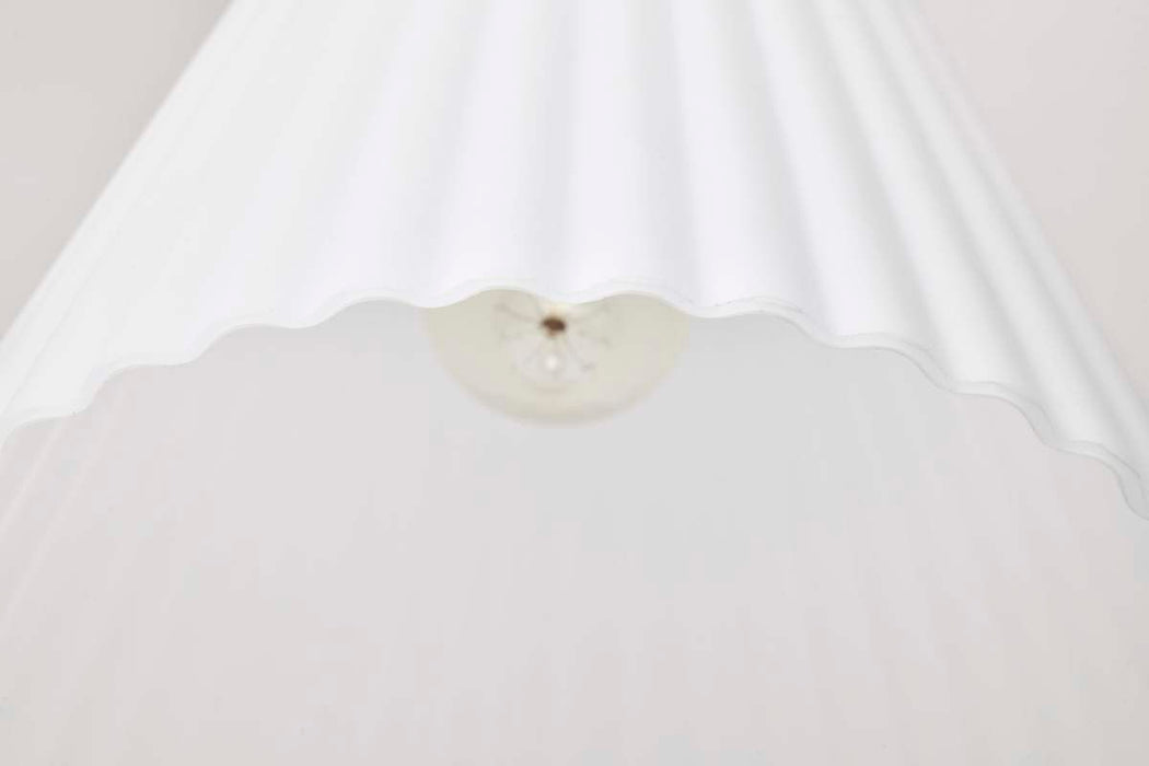 Pendant Nuvo 60-8728 Royale - Large Pendant - Burnished Brass Finish - Ribbed White Glass Nuvo