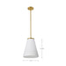 Pendant Nuvo 60-8728 Royale - Large Pendant - Burnished Brass Finish - Ribbed White Glass Nuvo