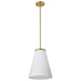 Pendant Nuvo 60-8728 Royale - Large Pendant - Burnished Brass Finish - Ribbed White Glass Nuvo