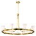 Chandelier Nuvo 60-8729 Royale - 8 Light Chandelier - Burnished Brass Finish - Ribbed White Glass Nuvo