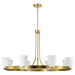 Chandelier Nuvo 60-8729 Royale - 8 Light Chandelier - Burnished Brass Finish - Ribbed White Glass Nuvo