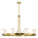 Chandelier Nuvo 60-8729 Royale - 8 Light Chandelier - Burnished Brass Finish - Ribbed White Glass Nuvo