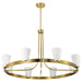 Chandelier Nuvo 60-8729 Royale - 8 Light Chandelier - Burnished Brass Finish - Ribbed White Glass Nuvo