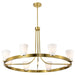 Chandelier Nuvo 60-8729 Royale - 8 Light Chandelier - Burnished Brass Finish - Ribbed White Glass Nuvo
