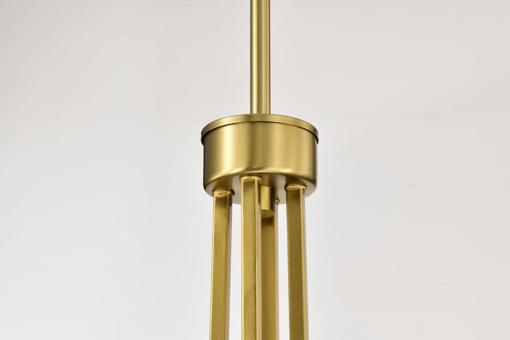Chandelier Nuvo 60-8729 Royale - 8 Light Chandelier - Burnished Brass Finish - Ribbed White Glass Nuvo