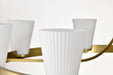 Chandelier Nuvo 60-8729 Royale - 8 Light Chandelier - Burnished Brass Finish - Ribbed White Glass Nuvo