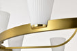 Chandelier Nuvo 60-8729 Royale - 8 Light Chandelier - Burnished Brass Finish - Ribbed White Glass Nuvo