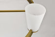 Chandelier Nuvo 60-8729 Royale - 8 Light Chandelier - Burnished Brass Finish - Ribbed White Glass Nuvo