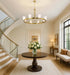 Chandelier Nuvo 60-8729 Royale - 8 Light Chandelier - Burnished Brass Finish - Ribbed White Glass Nuvo