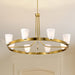 Chandelier Nuvo 60-8729 Royale - 8 Light Chandelier - Burnished Brass Finish - Ribbed White Glass Nuvo