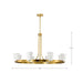 Chandelier Nuvo 60-8729 Royale - 8 Light Chandelier - Burnished Brass Finish - Ribbed White Glass Nuvo