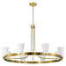 Chandelier Nuvo 60-8729 Royale - 8 Light Chandelier - Burnished Brass Finish - Ribbed White Glass Nuvo