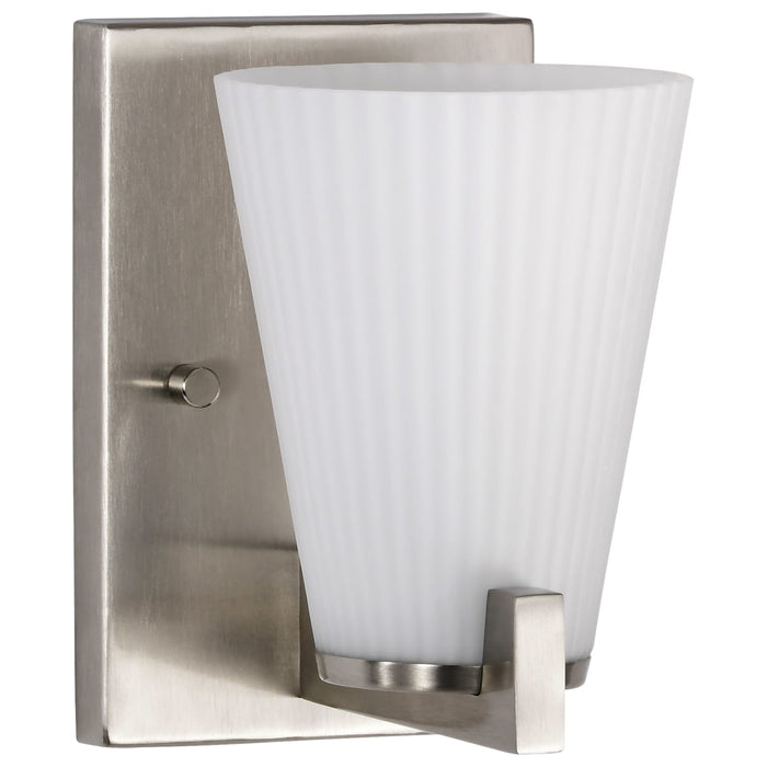 Vanity Nuvo 60-8731 Royale - 1 Light Vanity - Brushed Nickel Finish - Ribbed White Glass Nuvo