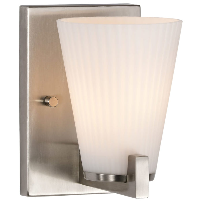 Vanity Nuvo 60-8731 Royale - 1 Light Vanity - Brushed Nickel Finish - Ribbed White Glass Nuvo