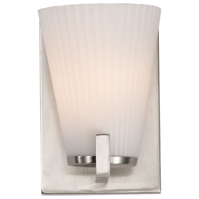 Vanity Nuvo 60-8731 Royale - 1 Light Vanity - Brushed Nickel Finish - Ribbed White Glass Nuvo