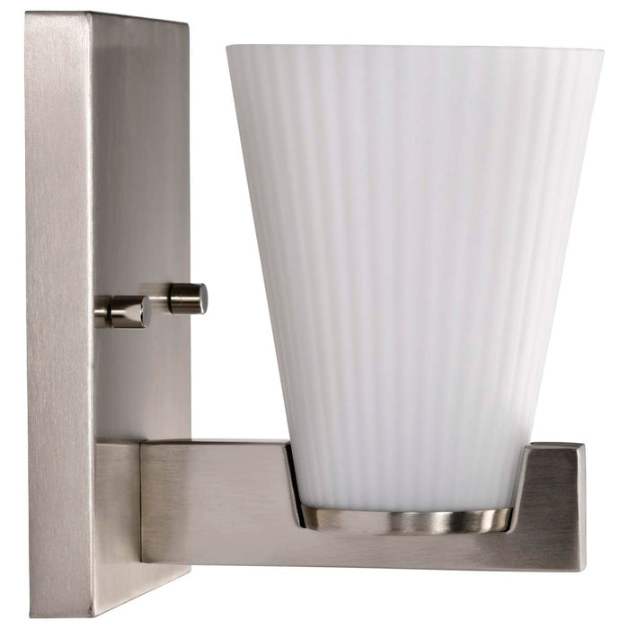 Vanity Nuvo 60-8731 Royale - 1 Light Vanity - Brushed Nickel Finish - Ribbed White Glass Nuvo
