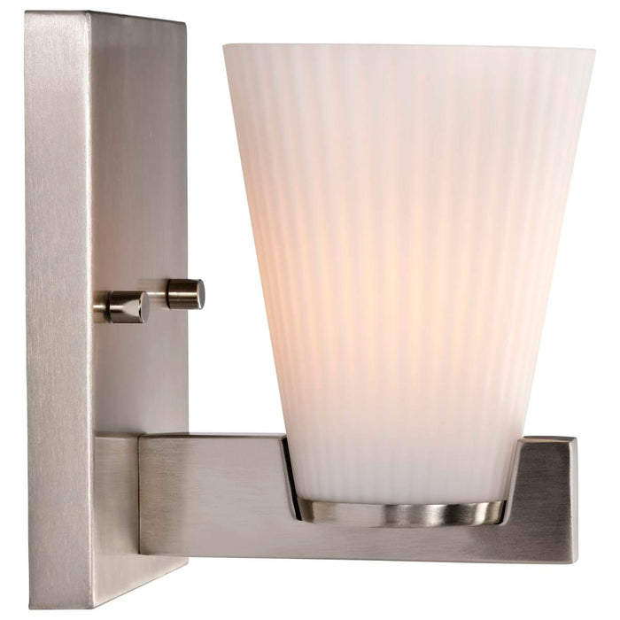 Vanity Nuvo 60-8731 Royale - 1 Light Vanity - Brushed Nickel Finish - Ribbed White Glass Nuvo