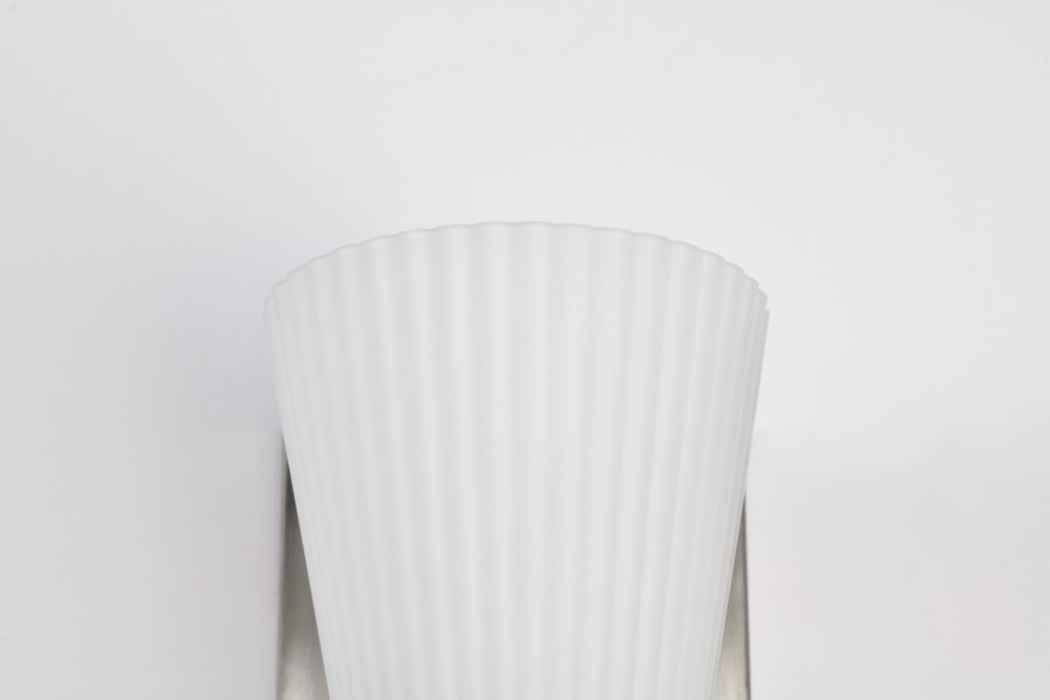Vanity Nuvo 60-8731 Royale - 1 Light Vanity - Brushed Nickel Finish - Ribbed White Glass Nuvo