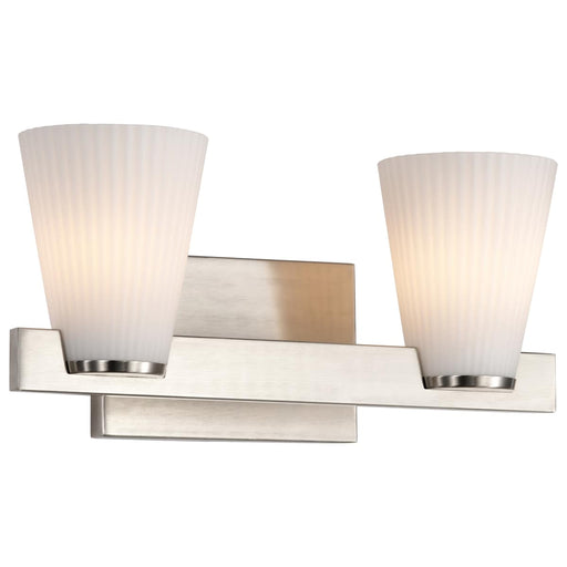 Vanity Nuvo 60-8732 Royale - 2 Light Vanity - Brushed Nickel Finish - Ribbed White Glass Nuvo