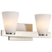 Vanity Nuvo 60-8732 Royale - 2 Light Vanity - Brushed Nickel Finish - Ribbed White Glass Nuvo