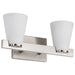 Vanity Nuvo 60-8732 Royale - 2 Light Vanity - Brushed Nickel Finish - Ribbed White Glass Nuvo