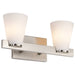 Vanity Nuvo 60-8732 Royale - 2 Light Vanity - Brushed Nickel Finish - Ribbed White Glass Nuvo