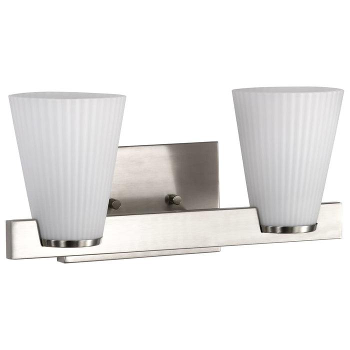 Vanity Nuvo 60-8732 Royale - 2 Light Vanity - Brushed Nickel Finish - Ribbed White Glass Nuvo