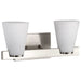 Vanity Nuvo 60-8732 Royale - 2 Light Vanity - Brushed Nickel Finish - Ribbed White Glass Nuvo