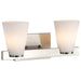 Vanity Nuvo 60-8732 Royale - 2 Light Vanity - Brushed Nickel Finish - Ribbed White Glass Nuvo