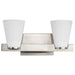 Vanity Nuvo 60-8732 Royale - 2 Light Vanity - Brushed Nickel Finish - Ribbed White Glass Nuvo