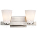 Vanity Nuvo 60-8732 Royale - 2 Light Vanity - Brushed Nickel Finish - Ribbed White Glass Nuvo