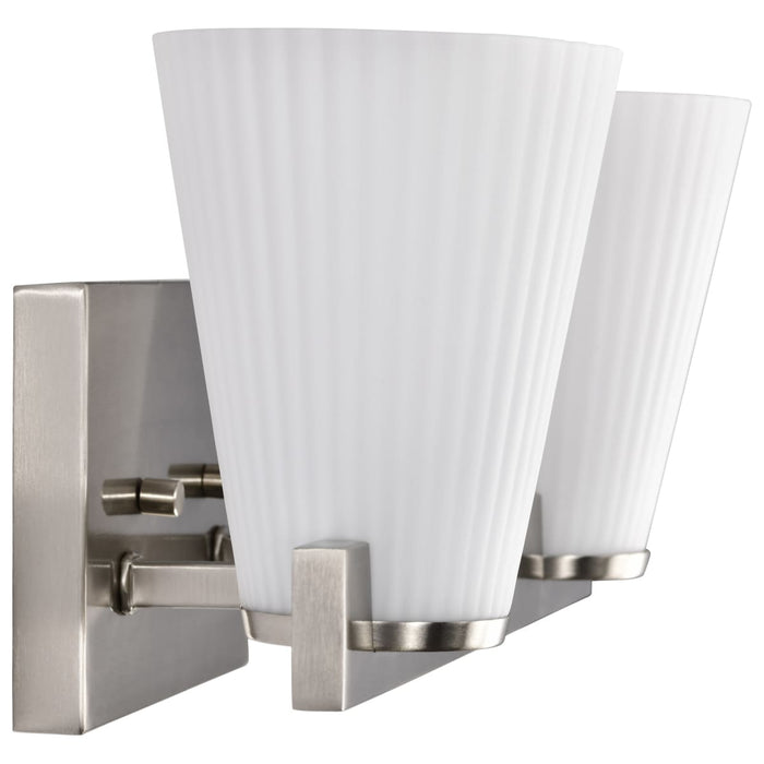 Vanity Nuvo 60-8732 Royale - 2 Light Vanity - Brushed Nickel Finish - Ribbed White Glass Nuvo