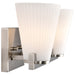 Vanity Nuvo 60-8732 Royale - 2 Light Vanity - Brushed Nickel Finish - Ribbed White Glass Nuvo