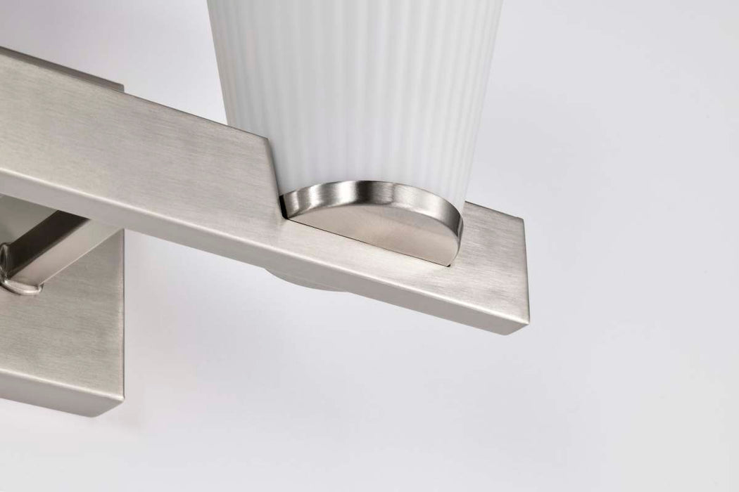 Vanity Nuvo 60-8732 Royale - 2 Light Vanity - Brushed Nickel Finish - Ribbed White Glass Nuvo