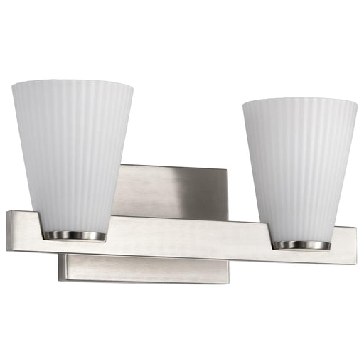 Vanity Nuvo 60-8732 Royale - 2 Light Vanity - Brushed Nickel Finish - Ribbed White Glass Nuvo