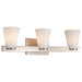 Vanity Nuvo 60-8733 Royale - 3 Light Vanity - Brushed Nickel Finish - Ribbed White Glass Nuvo