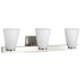 Vanity Nuvo 60-8733 Royale - 3 Light Vanity - Brushed Nickel Finish - Ribbed White Glass Nuvo