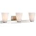 Vanity Nuvo 60-8733 Royale - 3 Light Vanity - Brushed Nickel Finish - Ribbed White Glass Nuvo