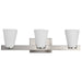 Vanity Nuvo 60-8733 Royale - 3 Light Vanity - Brushed Nickel Finish - Ribbed White Glass Nuvo