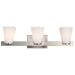 Vanity Nuvo 60-8733 Royale - 3 Light Vanity - Brushed Nickel Finish - Ribbed White Glass Nuvo