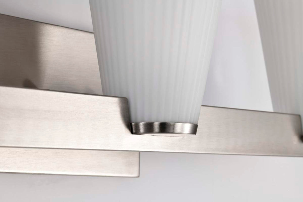 Vanity Nuvo 60-8733 Royale - 3 Light Vanity - Brushed Nickel Finish - Ribbed White Glass Nuvo