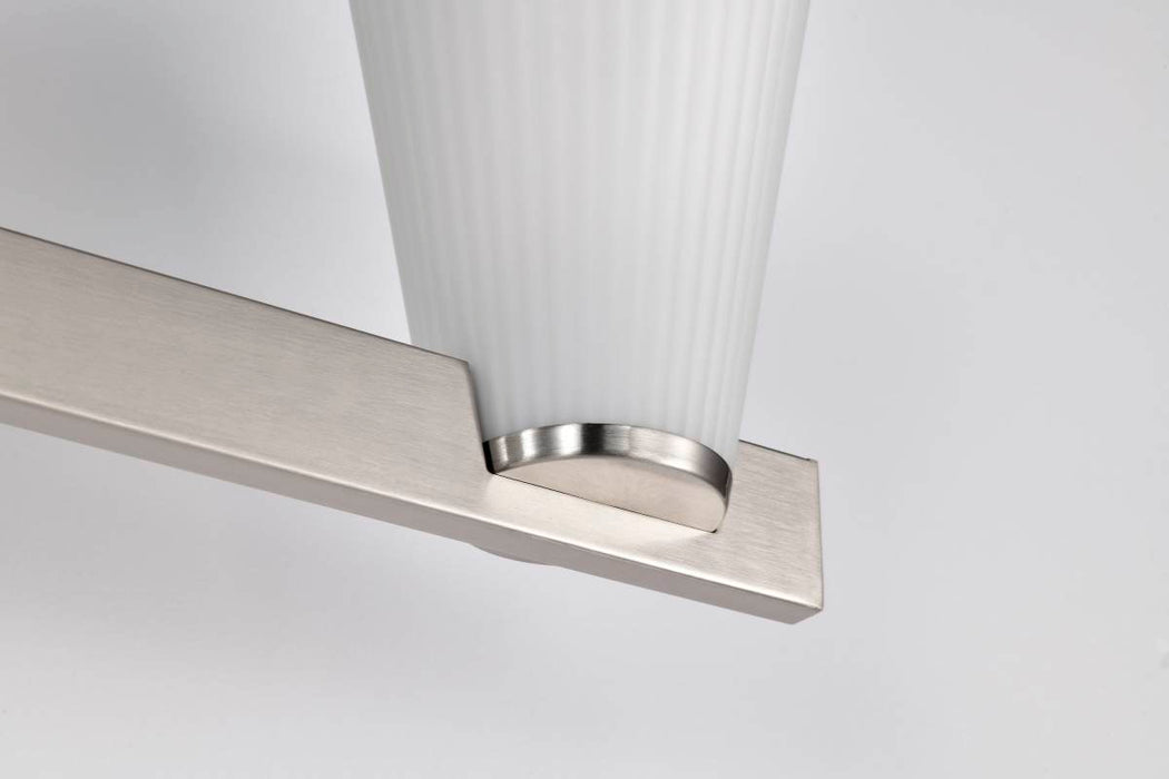 Vanity Nuvo 60-8733 Royale - 3 Light Vanity - Brushed Nickel Finish - Ribbed White Glass Nuvo