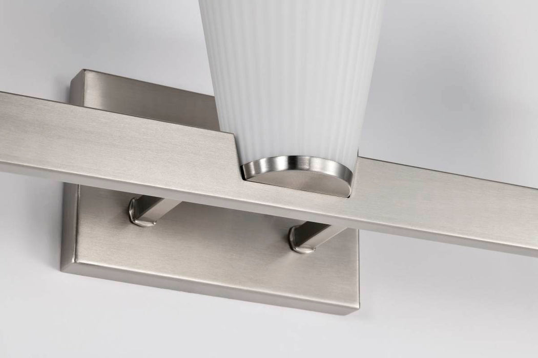 Vanity Nuvo 60-8733 Royale - 3 Light Vanity - Brushed Nickel Finish - Ribbed White Glass Nuvo