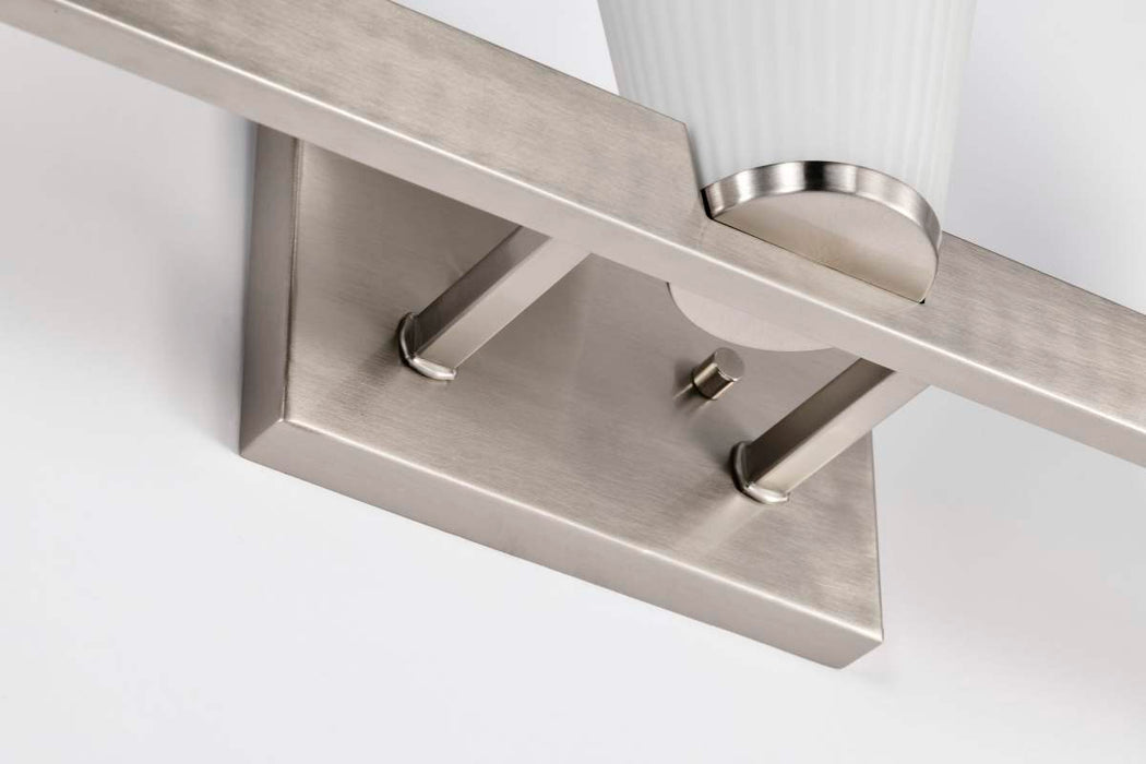 Vanity Nuvo 60-8733 Royale - 3 Light Vanity - Brushed Nickel Finish - Ribbed White Glass Nuvo