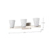 Vanity Nuvo 60-8733 Royale - 3 Light Vanity - Brushed Nickel Finish - Ribbed White Glass Nuvo