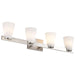 Vanity Nuvo 60-8734 Royale - 4 Light Vanity - Brushed Nickel Finish - Ribbed White Glass Nuvo