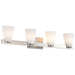 Vanity Nuvo 60-8734 Royale - 4 Light Vanity - Brushed Nickel Finish - Ribbed White Glass Nuvo